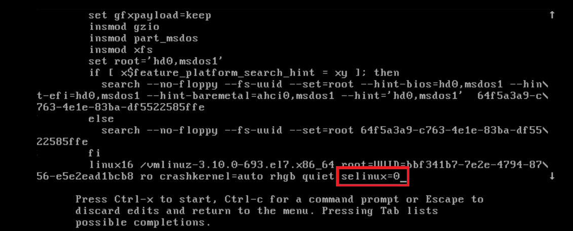 disable selinux redhat 7